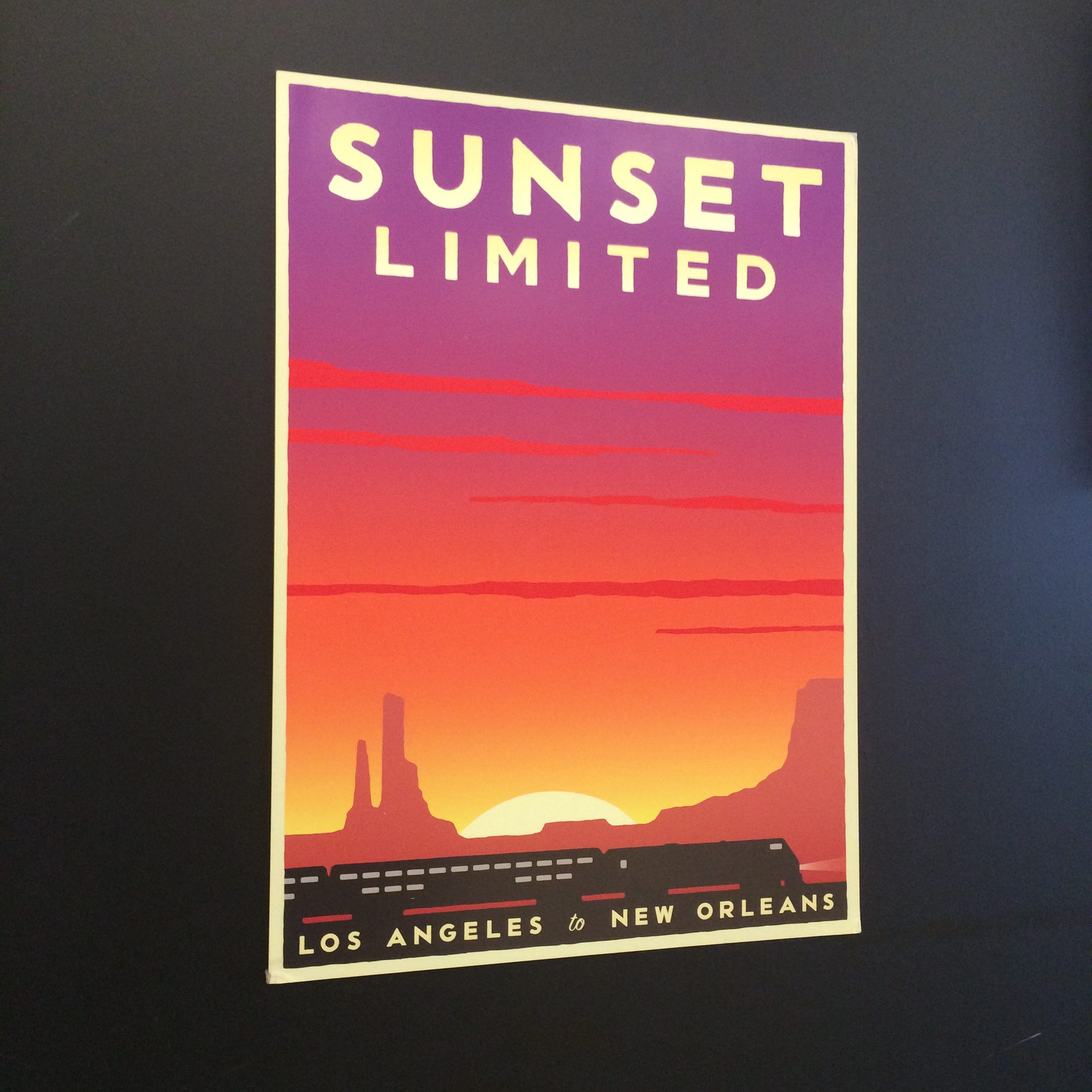 sunset limited amtrak poster vintage