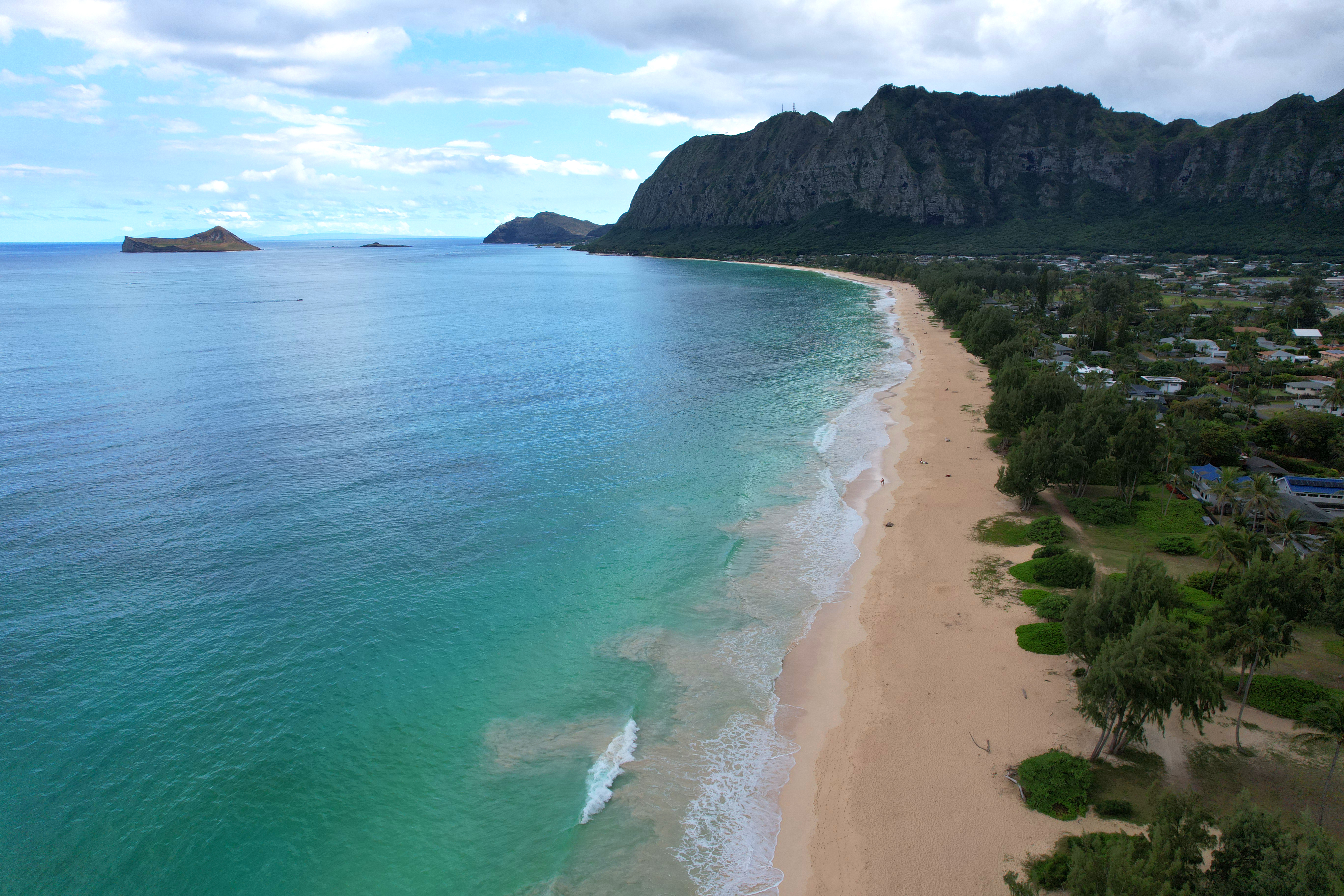 waimanalo beach drone O’ahu Hawai’i 